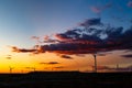 Aug 2017 Ã¢â¬â Xinjiang, China Ã¢â¬â Wind Turbines at sunset in Burqin County, North of Xinjiang. The deserts of Xinjiang, the